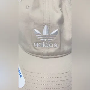 Adidas Women's Relaxed Fit Khaki White Cap Adjustable Strapback Hat thumbnail 3