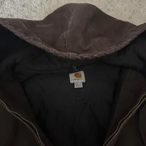 vintage y2k carhartt‎ bomber zip up jacket sz xxl womens hooded in dark brown thumbnail 3