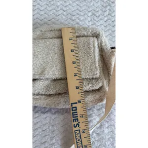 Cream Faux Shearling Crossbody Bag Sherpa Fleece Small Messenger Bag Ivory thumbnail 5