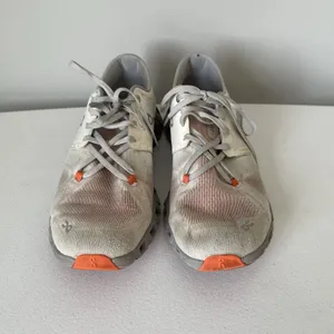 On Cloud X 3 Ivory, Grey, Orange Running Shoes Sneakers Women's Size 10 thumbnail 7