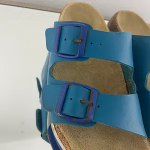 Birkenstock Two Tone Blue Leather Arizona Dual Strap Summer Slip On Sandals thumbnail 8