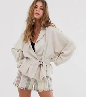 Free People Joani Jacket Belt Linen Blend Blazer thumbnail 3