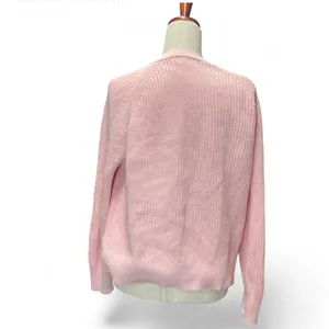 J. Crew Womens Powder Pink Cable Knit Crewneck‎ Barbiecore Sweater Large thumbnail 3