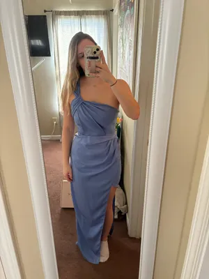 Social House Blue Satin Dress thumbnail 2