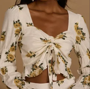 Lulus | Spring On Linen Blend Top thumbnail 1