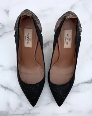 Valentino lace and caviar crystal pumps heels size IT 38.5 US 8.5 thumbnail 8