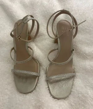Mix No. 6 Gold Heels with Rhinestone Straps thumbnail 1