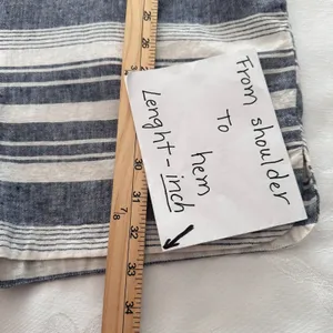 MADEWELL Size-M Romper Perimeter Striped Linen Blend Navy Blue Belted thumbnail 9
