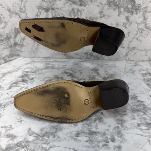 Cole Haan Western Heeled Mules Size 7 Brown Suede Turquoise Studded Butterfly thumbnail 11