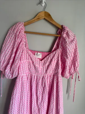 Tuckernuck Hyacinth House Pink Gingham Layton mini Dress Small thumbnail 3