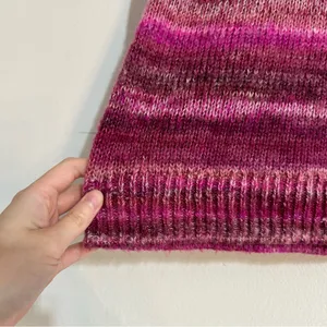 Gap Forever Cozy Soft Knit Crewneck Tunic Sweater Spacedye Pink Large thumbnail 5
