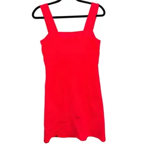 Francesca’s Ellie Square Neck Mini Slit Dress Red NWT Large Women’s Blue Rain thumbnail 5