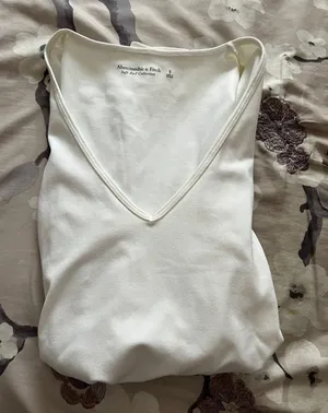 Abercrombie White V Neck Top thumbnail 2