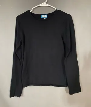 Boutique Black Scoop Neck Sweater With Star Elbows Small thumbnail 1