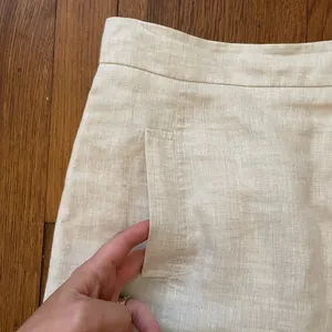 💥Brooks Brothers 100% Linen A-Line Skirt Cream Natural Pockets Size 8💛 thumbnail 7