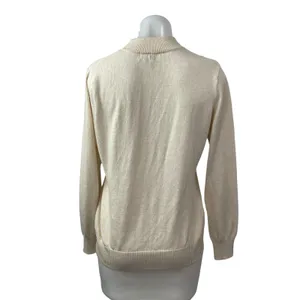 Tera Vera Women's Cream Long Sleeve Mock Neck Sweatshirt Sweater Top Size M thumbnail 4