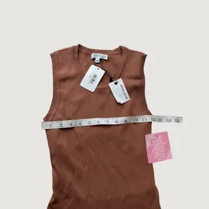 Miou Muse Anders Red Bean Brown Ribbed Cutout Back Midi Dress D2515 Womens L NEW thumbnail 4