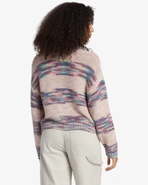 Billabong Fade Out Long Sleeve Space Dyed Stripe Sweater Size M thumbnail 2