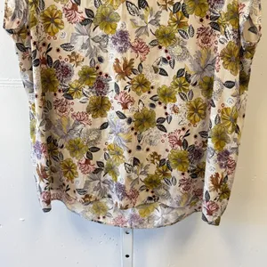Loft Outlet Floral Tie Back Sleeveless Blouse Cream Yellow Large 506324 Casual thumbnail 4