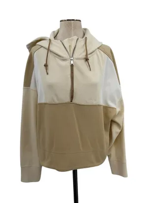 RLX Ralph Lauren Colorblock Quarter Zip Hoodie Neutral Pullover‎ Size Small thumbnail 1