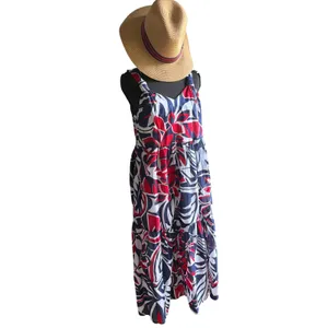 Talbots Petite Cotton Tropical Midi Dress Navy Red White Size Petite Small thumbnail 2