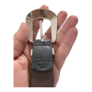 Black Leather Western Engraved Silver Buckle Belt | Size 27 | Boho Cowgirl thumbnail 6