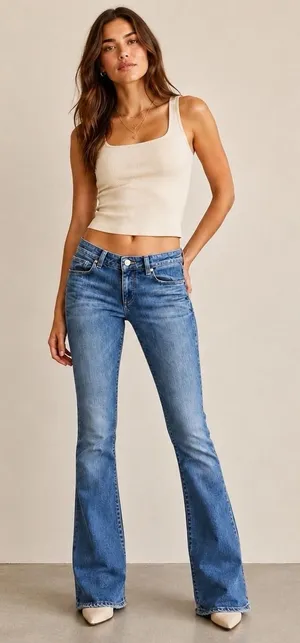 Paige Hollywood Hills Jeans Women 27 Low Rise Bootcut Flare Medium Wash USA thumbnail 1