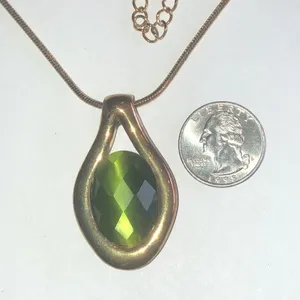 Reversible Green Brown Gemstone Boho Pendant Necklace thumbnail 7