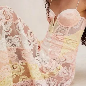 For Love And Lemons Blossom Maxi‎ Lace Dress Gown Women Multi S $359 thumbnail 2