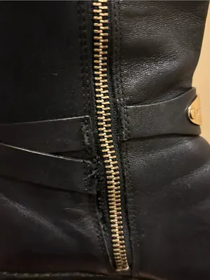 MICHAEL Michael Kors Black Leather Knee-High Boots with Gold Hardware thumbnail 9