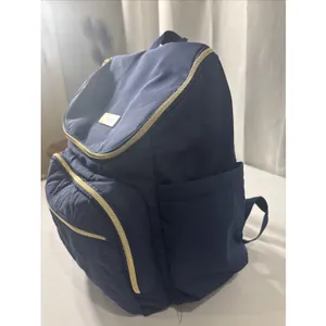 LITTLE ME Navy/Gold Tote Diaper Bag‎ Backpack 6 Pocket thumbnail 4