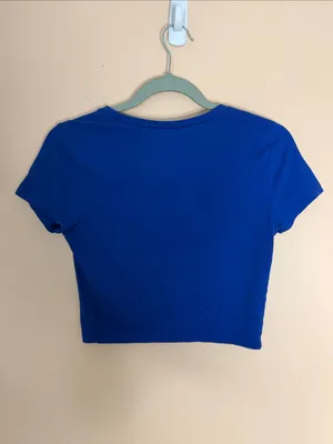 No Boundaries Royal Blue V-Neck Crop Top thumbnail 5