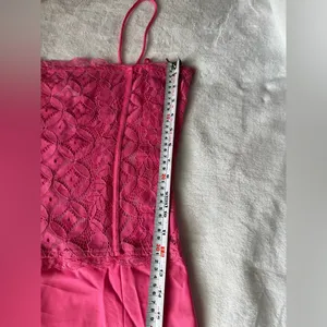 Meshki Hot Pink Lace Slip Mini Dress Size Large Satin Lace Party Date Night thumbnail 14