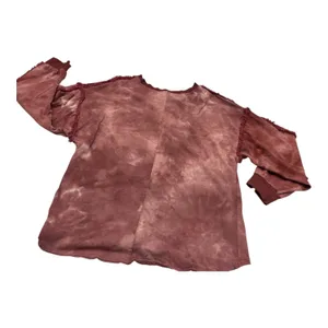 Umgee Tie Dye Distressed Frayed Hem Long Sleeve‎ Sweatshirt Top Womens M thumbnail 3