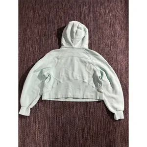 Lululemon Scuba Oversized Half Zip Hoodie Wild Mint Light Cotton Terry Size M/L thumbnail 2