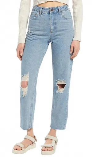 UO BDG Pax Ripped High Waist Jeans Urban Outfitters NWT Light Wash Size 28 thumbnail 1