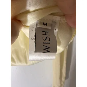 Chicwish butter yellow‎ long sleeve velvet top feather trim boho chic indie M thumbnail 5