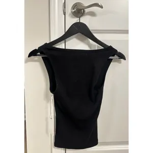 GOOD AMERICAN Fitted Rib Scoop Neck Tank in Black001 Size X-Small NWT thumbnail 7