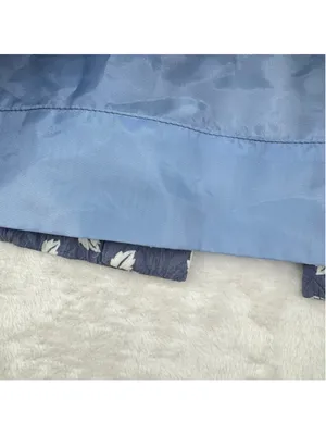 Vintage Straight Skirt Blue Gray with White Leaves Cottagecore Nature Medium thumbnail 3