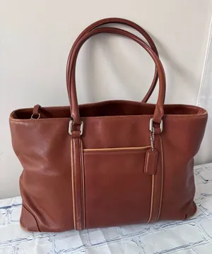 Vintage Coach Hamptons Leather Tote Bag 7515 Chestnut Brown Business Carryall thumbnail 1