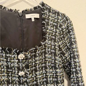 LIKELY Robin Dress Tweed‎ Jeweled Button Front Mini Preppy size 6 thumbnail 10