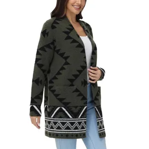 NWT!! FRYE Patterned Cozy Cardigan Sweater Burnt Olive Combo Green X-Large thumbnail 5