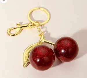 Glittered Cherry Keychain / Bag Charm Red thumbnail 1