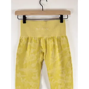 NVTGN Womens Leggings Sunshine Yellow Camo Seamless High Waisted Pull On Size XS thumbnail 9