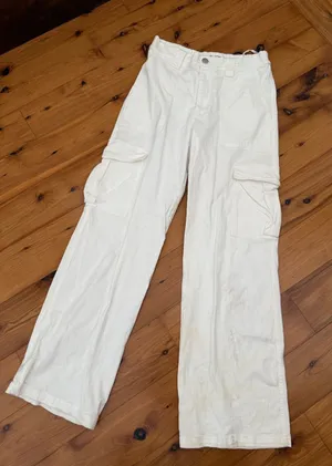 Cotton Candy White Elastic Drawstring Pants Size M thumbnail 1
