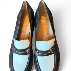 Sam Edelman Black White Leather Horsebit Lug Sole Loafers Women’s 8 EU 38 thumbnail 6