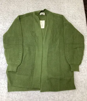 Universal Thread Womens Green Cotton Shaker Knit Open Front Cardigan Sweater MD‎ thumbnail 1