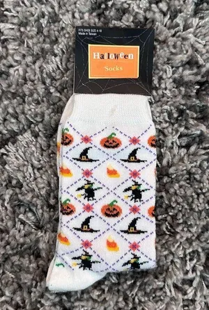 Halloween Themed Socks White thumbnail 1