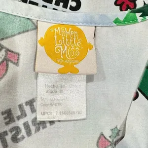 Vintage Little Miss Mr. Christmas Scrub Top Women’s Medium thumbnail 5