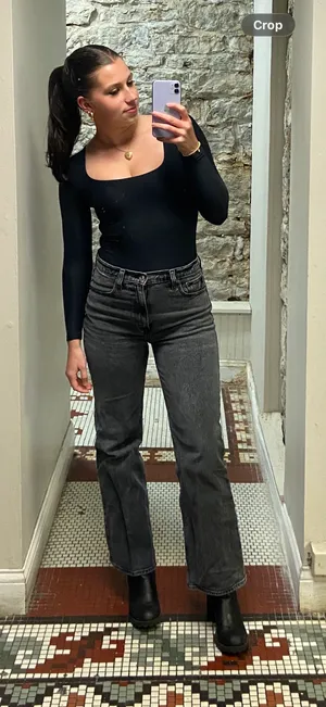 Grey/Black Abercrombie Jeans thumbnail 1